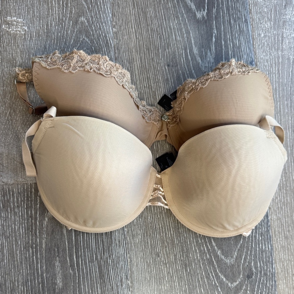 2 Natori Neutral Lace-Trim Push-Up Bra - Beige 0434